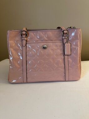 Coach Pink Patent Signature Tote